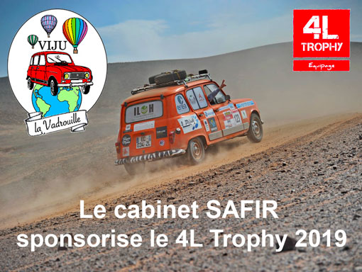 Le cabinet Safir sponsorise le 4L trophy 2019